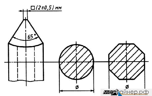 Форма заточки и габаритные размеры наконечника типа строительно-монтажный лом